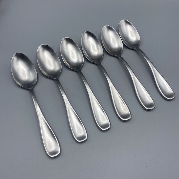 Oneida SATIN VOSS 6pcs Oval Soup Spoons Stainless‎ Flatware Place Table 7 inches - Picture 1 of 8
